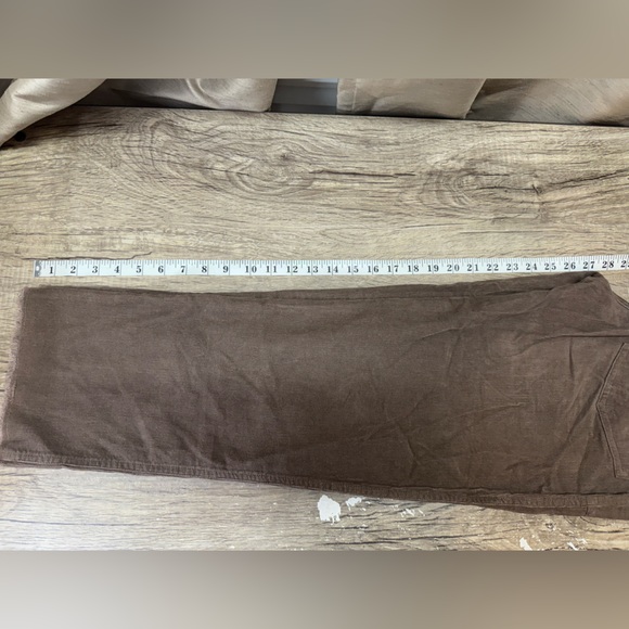 Little lies brown corduroy wide leg pants with raw hem size small‎ - Picture 4 of 6